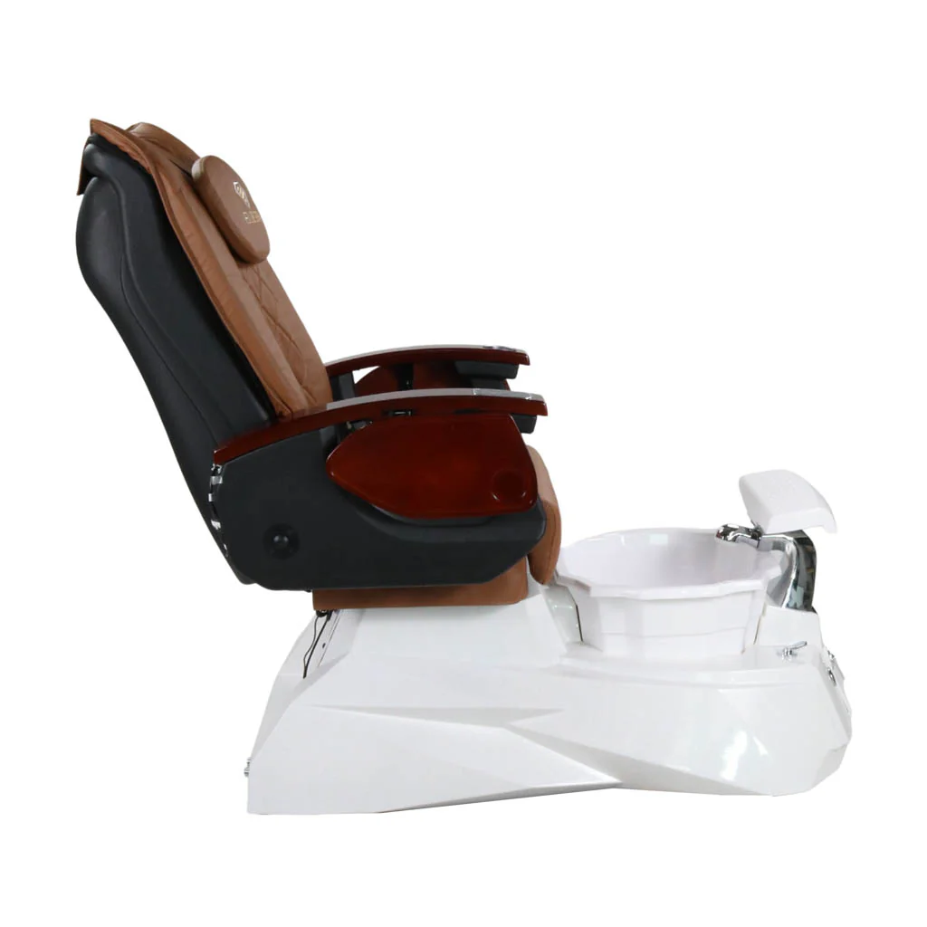 Pedicure Spa Chair - Luna (Wood | Cappuccino | White) - Image 7