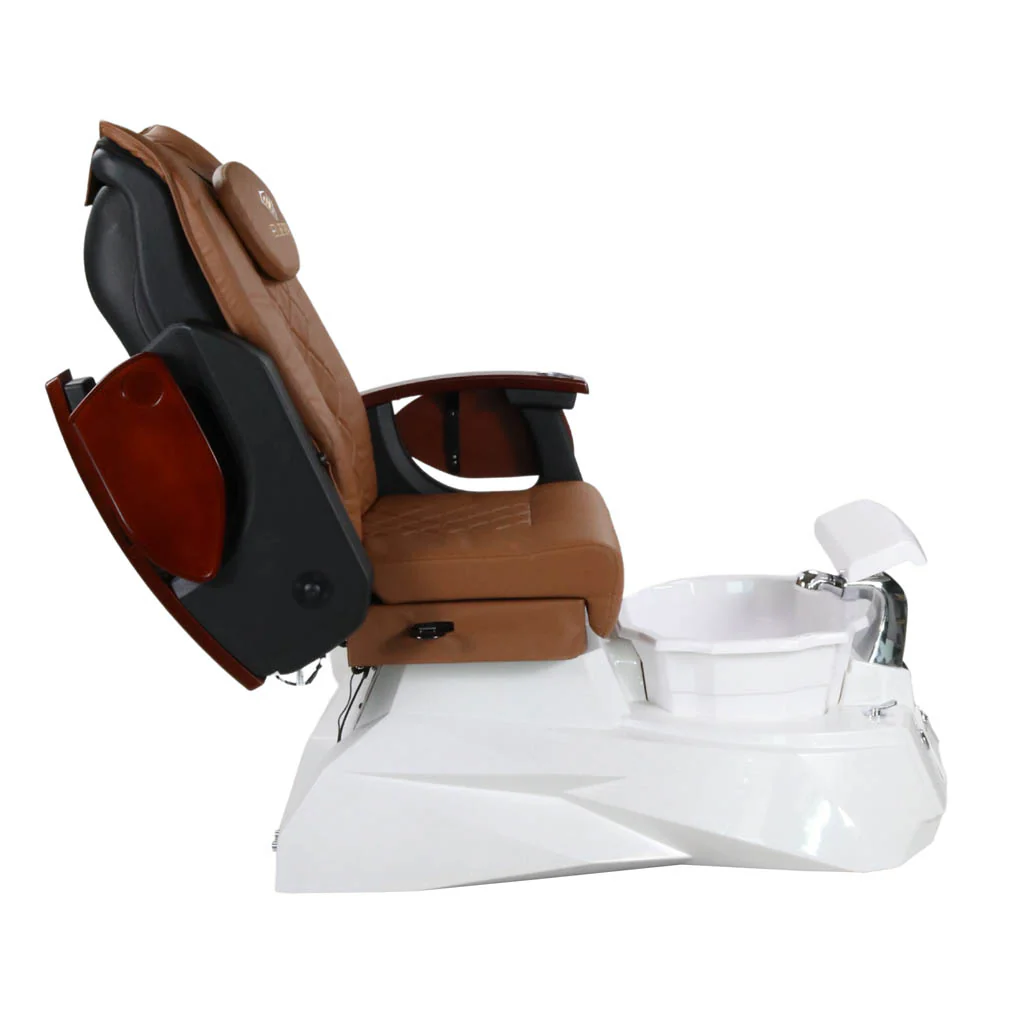 Pedicure Spa Chair - Luna (Wood | Cappuccino | White) - Image 8