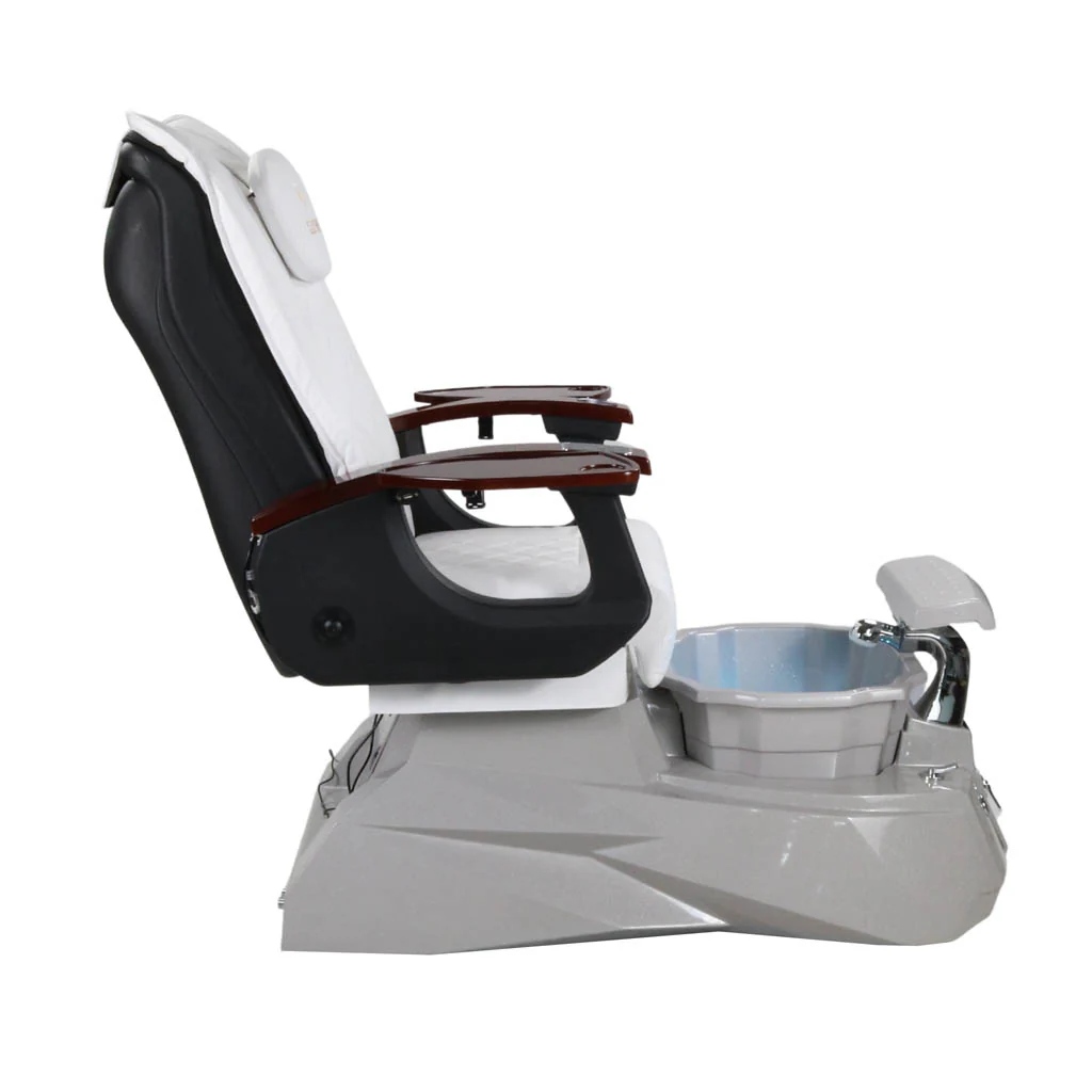 Pedicure Spa Chair - Luna (Wood | White | Grey ) - Image 3