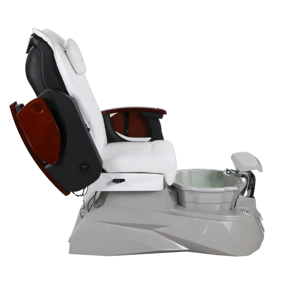 Pedicure Spa Chair - Luna (Wood | White | Grey ) - Image 8