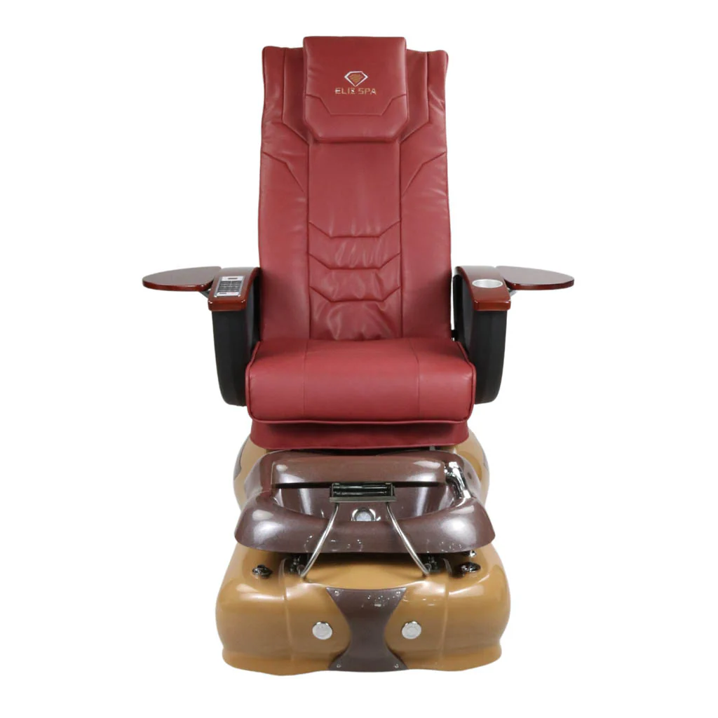 Pedicure Spa Chair - Mocha (Wood | Burgundy | Brown) - Image 2