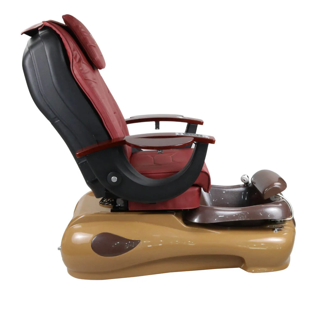 Pedicure Spa Chair - Mocha (Wood | Burgundy | Brown) - Image 3
