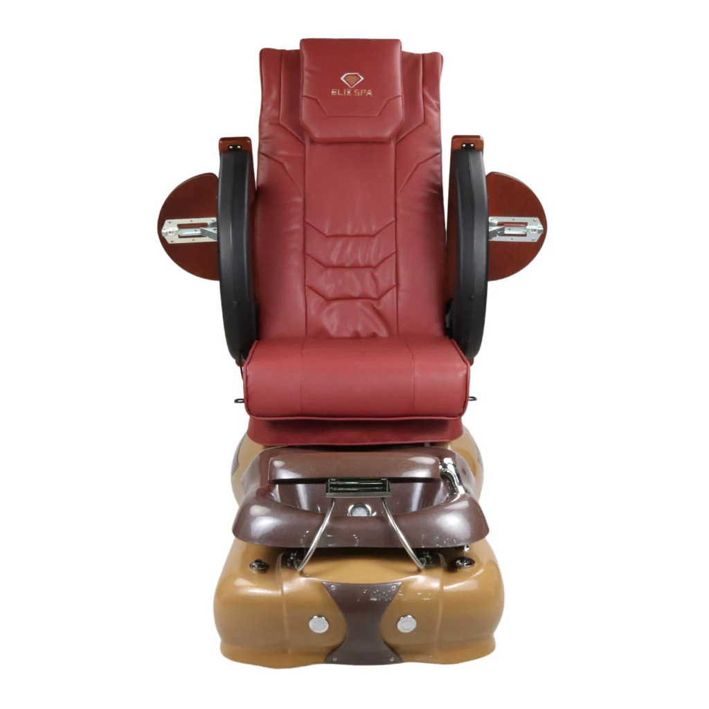Pedicure Spa Chair - Mocha (Wood | Burgundy | Brown) - Image 6