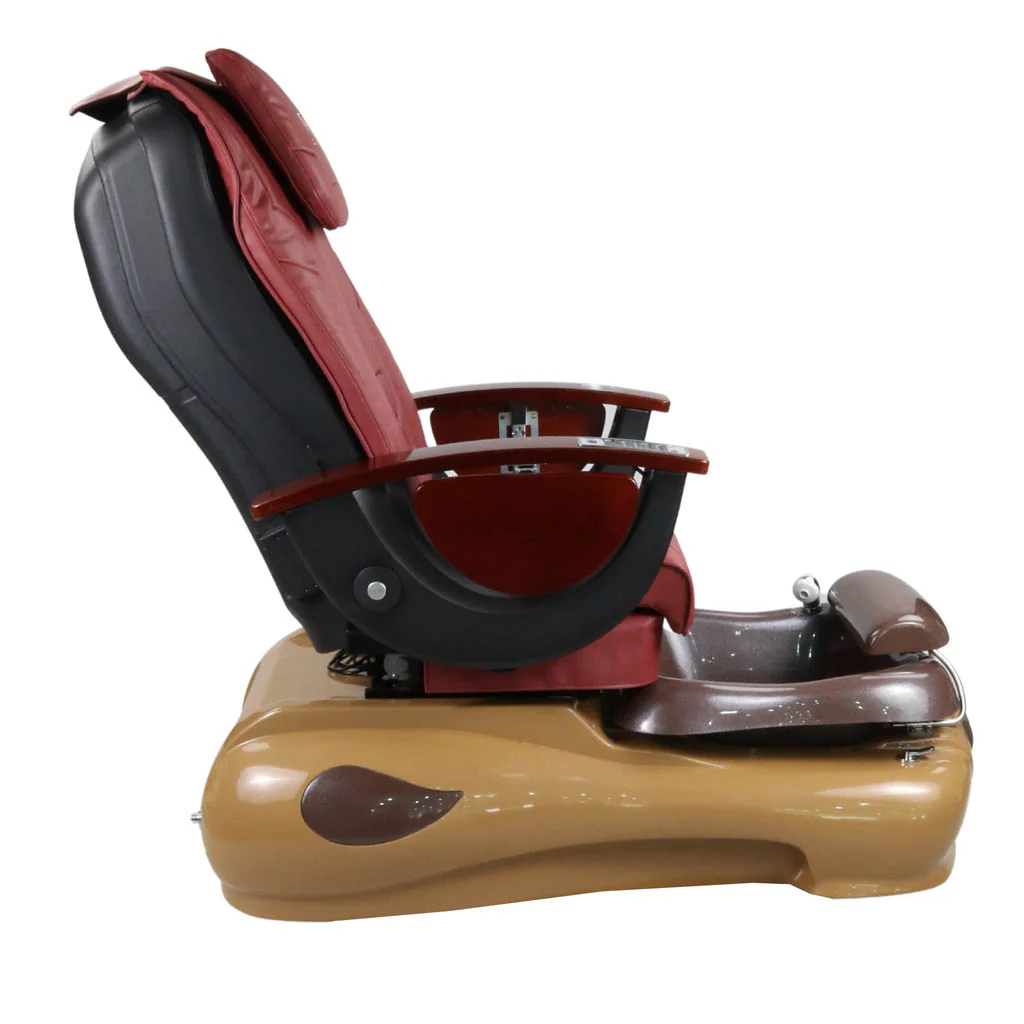 Pedicure Spa Chair - Mocha (Wood | Burgundy | Brown) - Image 7