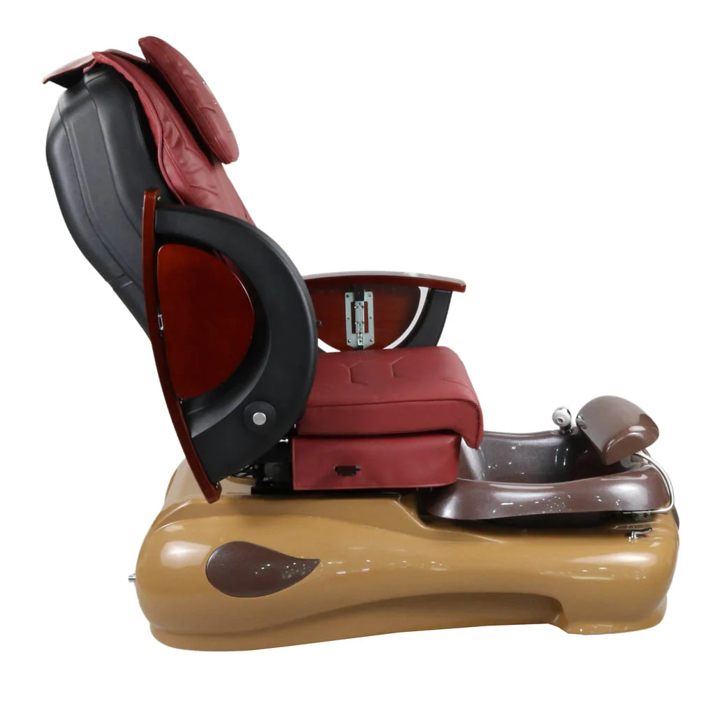 Pedicure Spa Chair - Mocha (Wood | Burgundy | Brown) - Image 8
