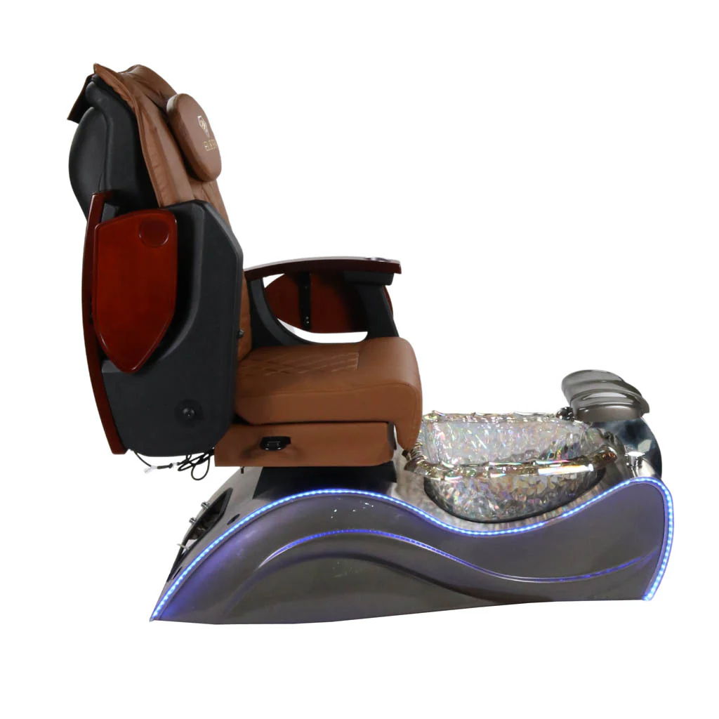 Pedicure Spa Chair - Nimbus (Wood | Cappuccino | Silver) - Image 7