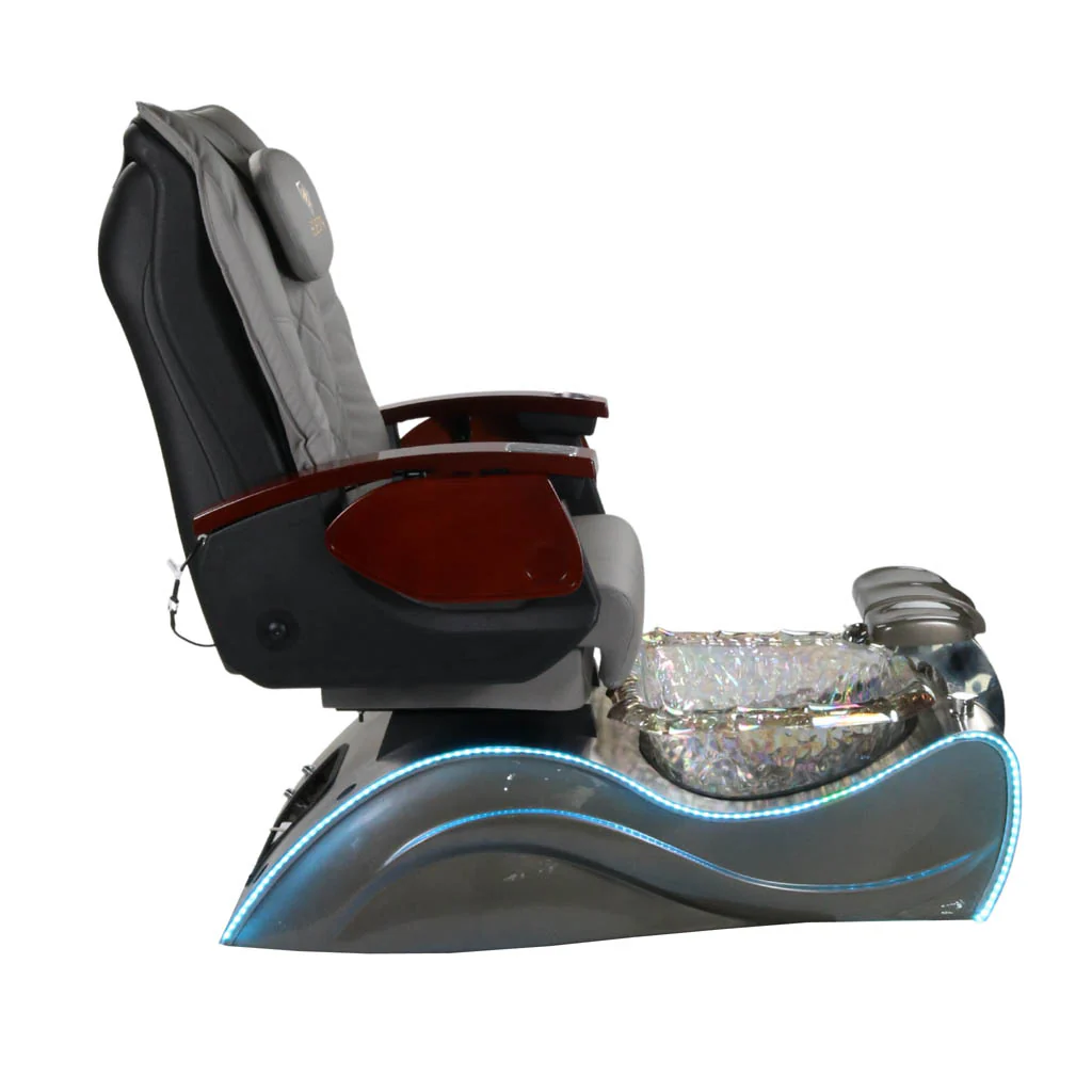 Pedicure Spa Chair - Nimbus (Wood | Grey | Silver) - Image 6