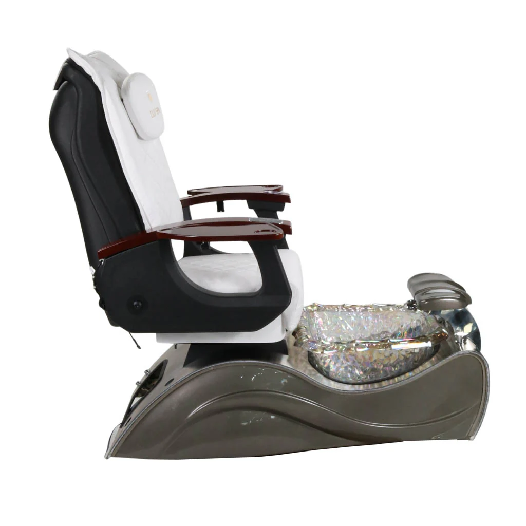 Pedicure Spa Chair - Nimbus (Wood | White | Silver) - Image 3