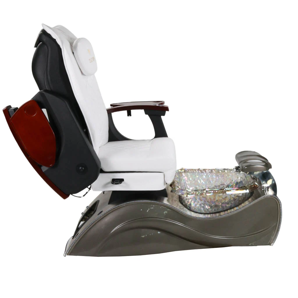 Pedicure Spa Chair - Nimbus (Wood | White | Silver) - Image 7