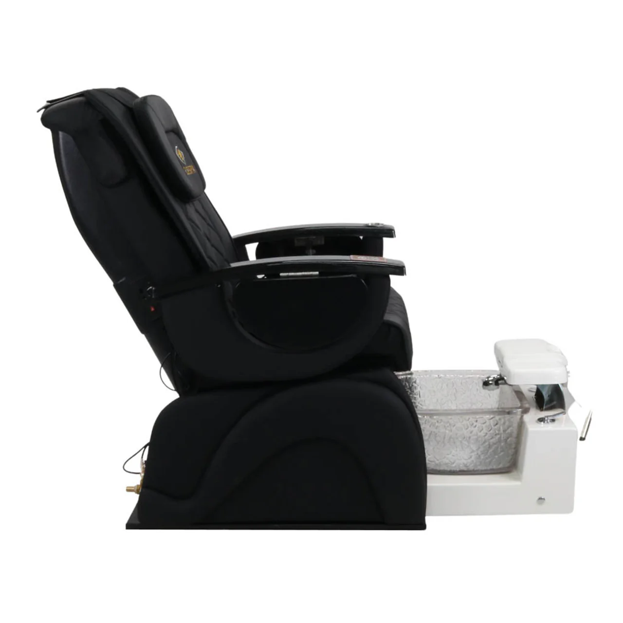 Pedicure Spa Chair - Omega Retractable(Black | Black | White) - Image 3