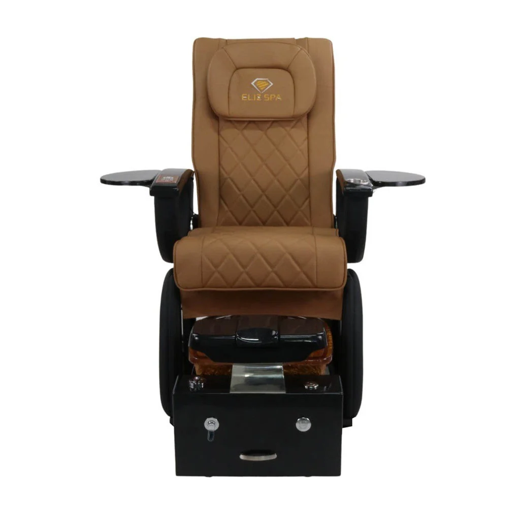 Pedicure Spa Chair - Omega Retractable (Black | Cappuccino | Black) - Image 2