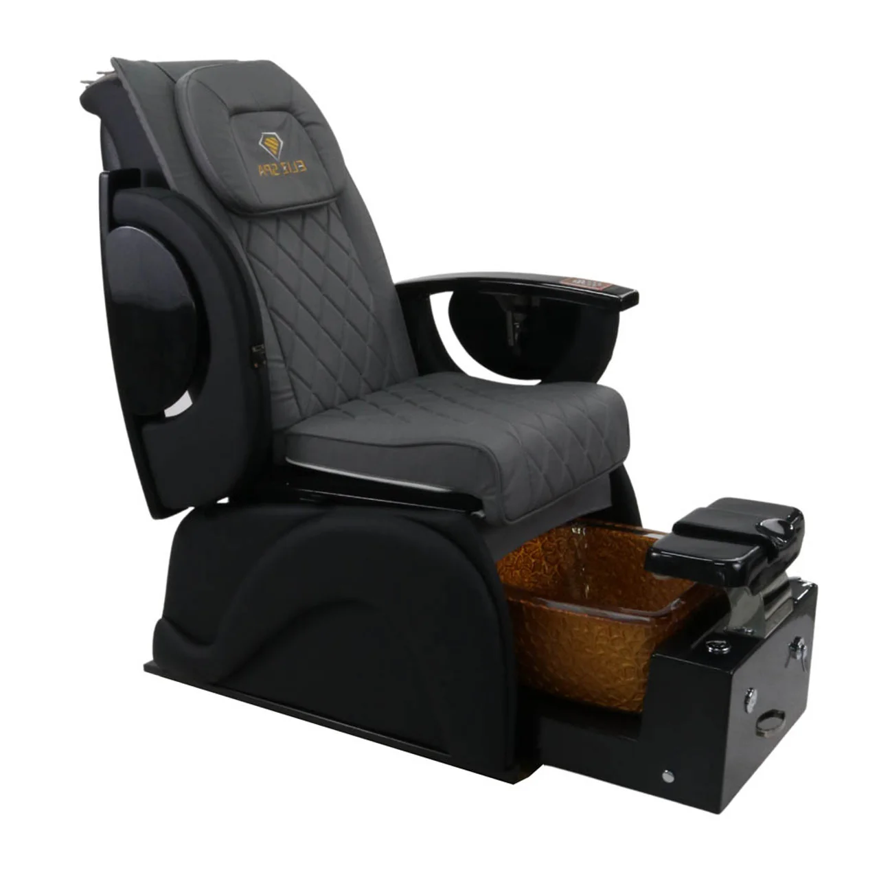 Pedicure Spa Chair - Omega Retractable (Black | Grey | Black) - Image 3