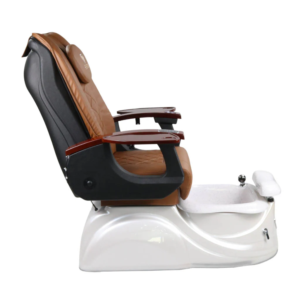 Pedicure Spa Chair - Pearl (Wood | Cappuccino | White) - Image 3