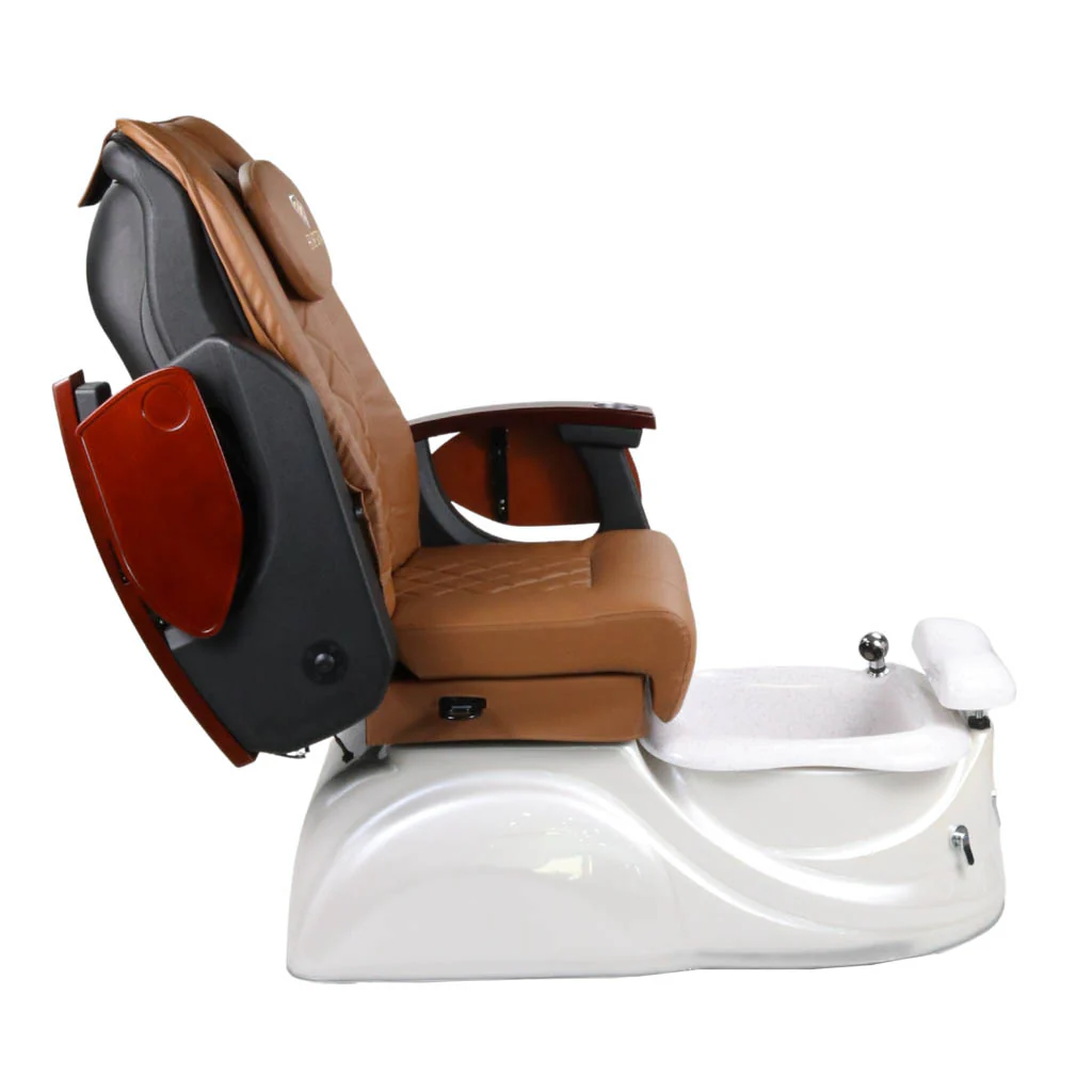 Pedicure Spa Chair - Pearl (Wood | Cappuccino | White) - Image 8
