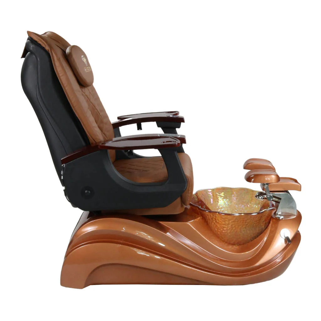 Pedicure Spa Chair - Phoenix (Wood | Cappuccino | Gold) - Image 3
