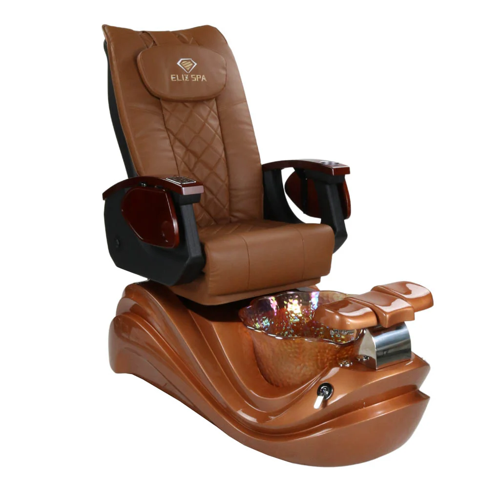 Pedicure Spa Chair - Phoenix (Wood | Cappuccino | Gold) - Image 4