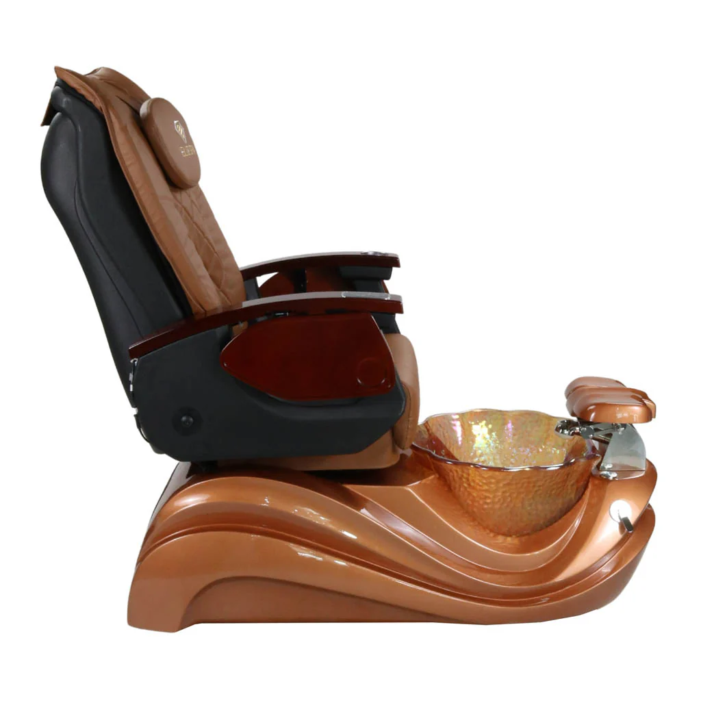 Pedicure Spa Chair - Phoenix (Wood | Cappuccino | Gold) - Image 8