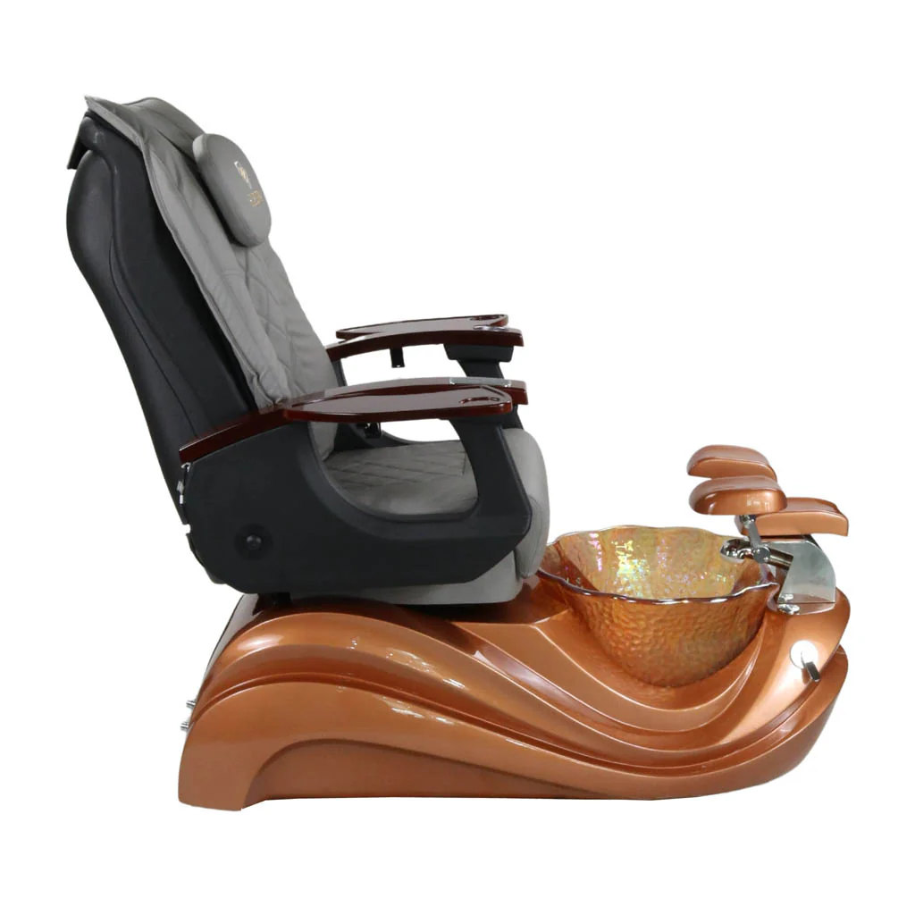 Pedicure Spa Chair - Phoenix (Wood | Grey | Gold) - Image 3
