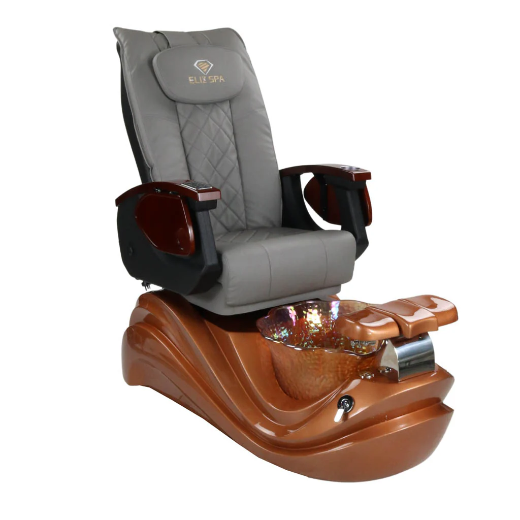 Pedicure Spa Chair - Phoenix (Wood | Grey | Gold) - Image 4