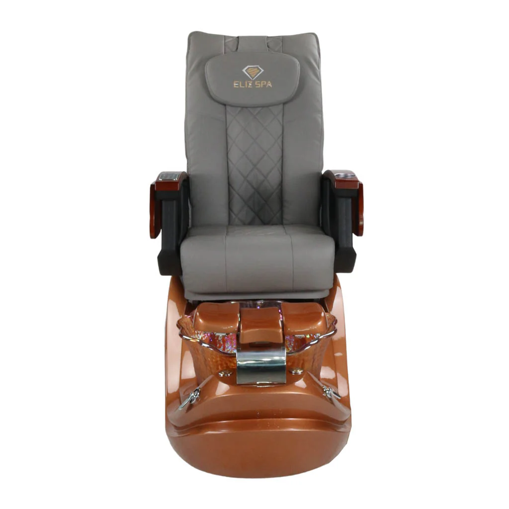 Pedicure Spa Chair - Phoenix (Wood | Grey | Gold) - Image 5