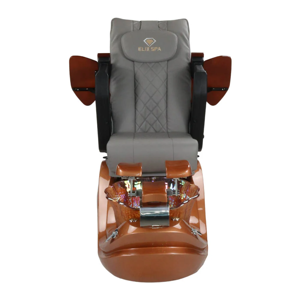 Pedicure Spa Chair - Phoenix (Wood | Grey | Gold) - Image 6