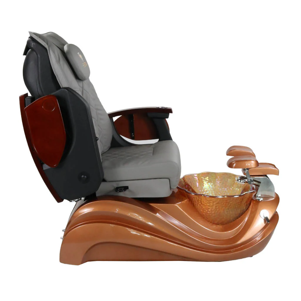 Pedicure Spa Chair - Phoenix (Wood | Grey | Gold) - Image 8