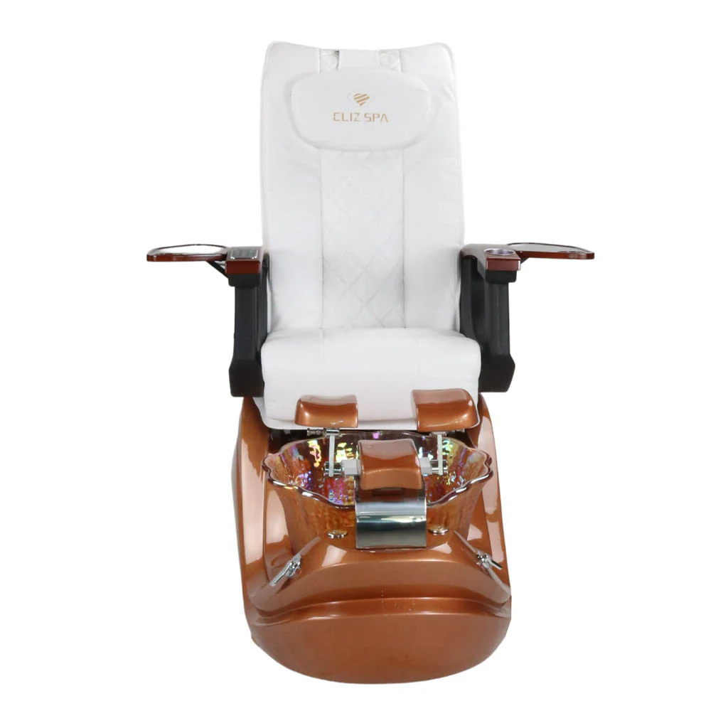Pedicure Spa Chair - Phoenix (Wood | White | Gold) - Image 2