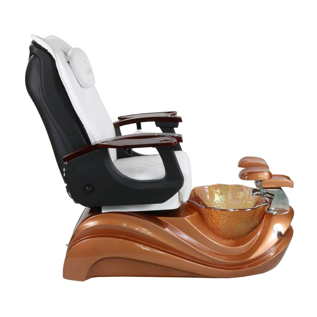 Pedicure Spa Chair - Phoenix (Wood | White | Gold) - Image 3