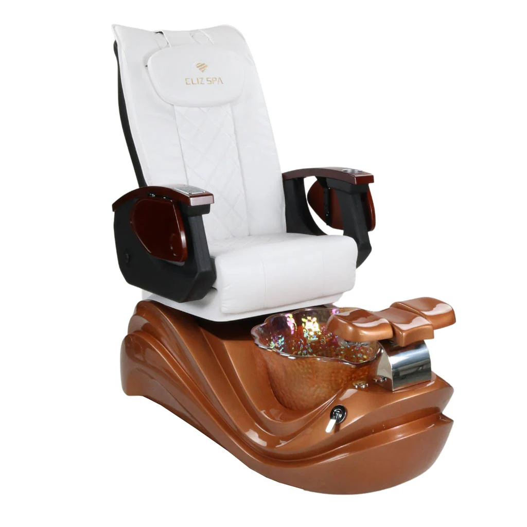 Pedicure Spa Chair - Phoenix (Wood | White | Gold) - Image 4