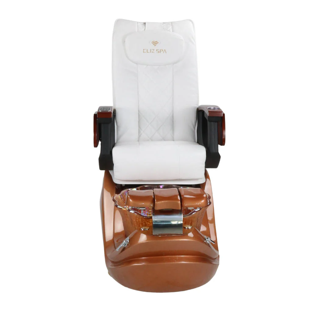 Pedicure Spa Chair - Phoenix (Wood | White | Gold) - Image 5