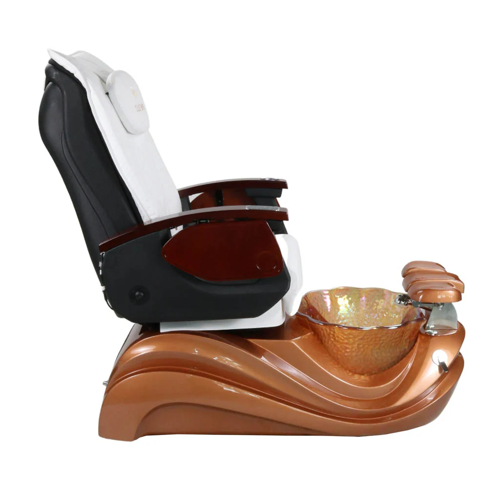 Pedicure Spa Chair - Phoenix (Wood | White | Gold) - Image 6