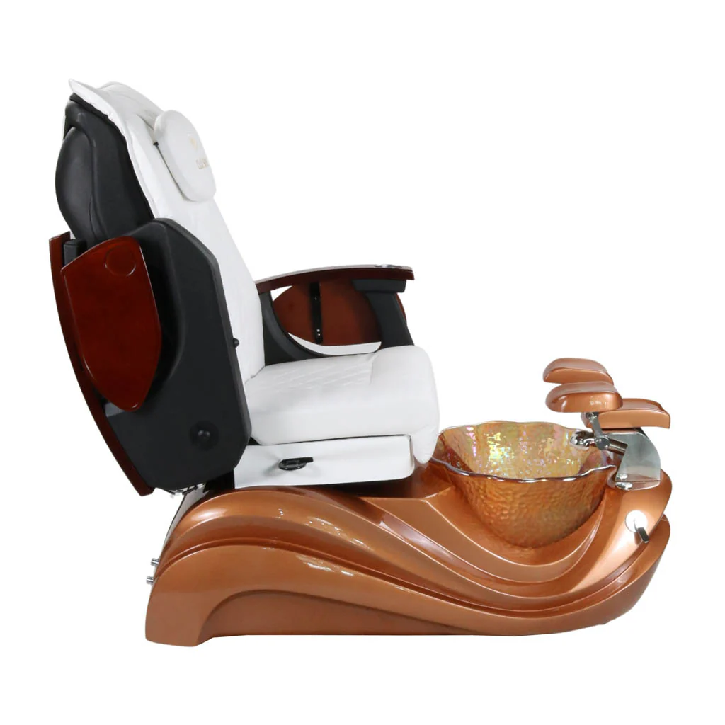 Pedicure Spa Chair - Phoenix (Wood | White | Gold) - Image 7