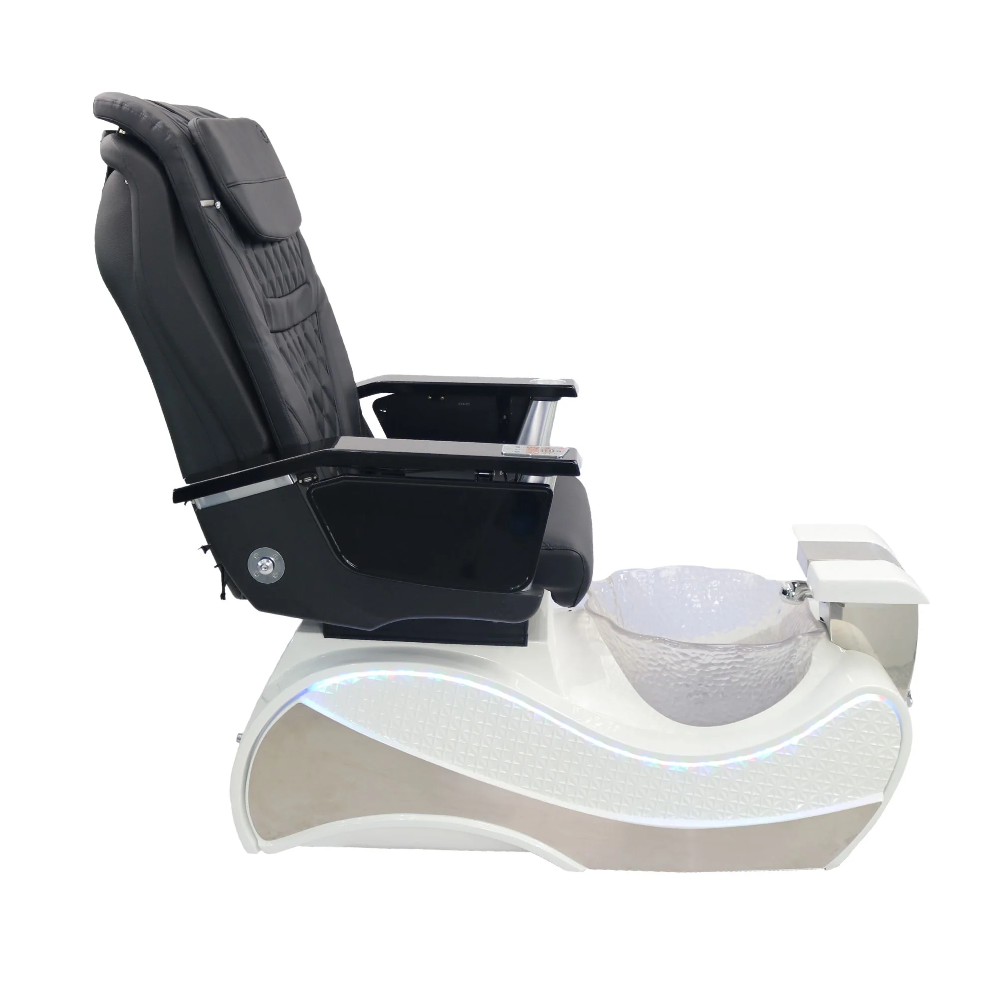 Pedicure Spa Chair - Stella (Black | Black | White) - Image 3