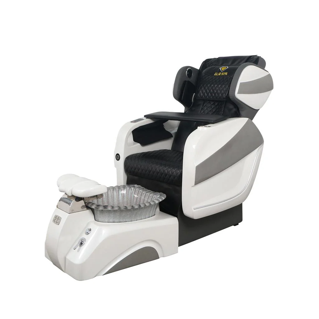 Pedicure Spa Chair - Titus (White | Black | White) - Image 3