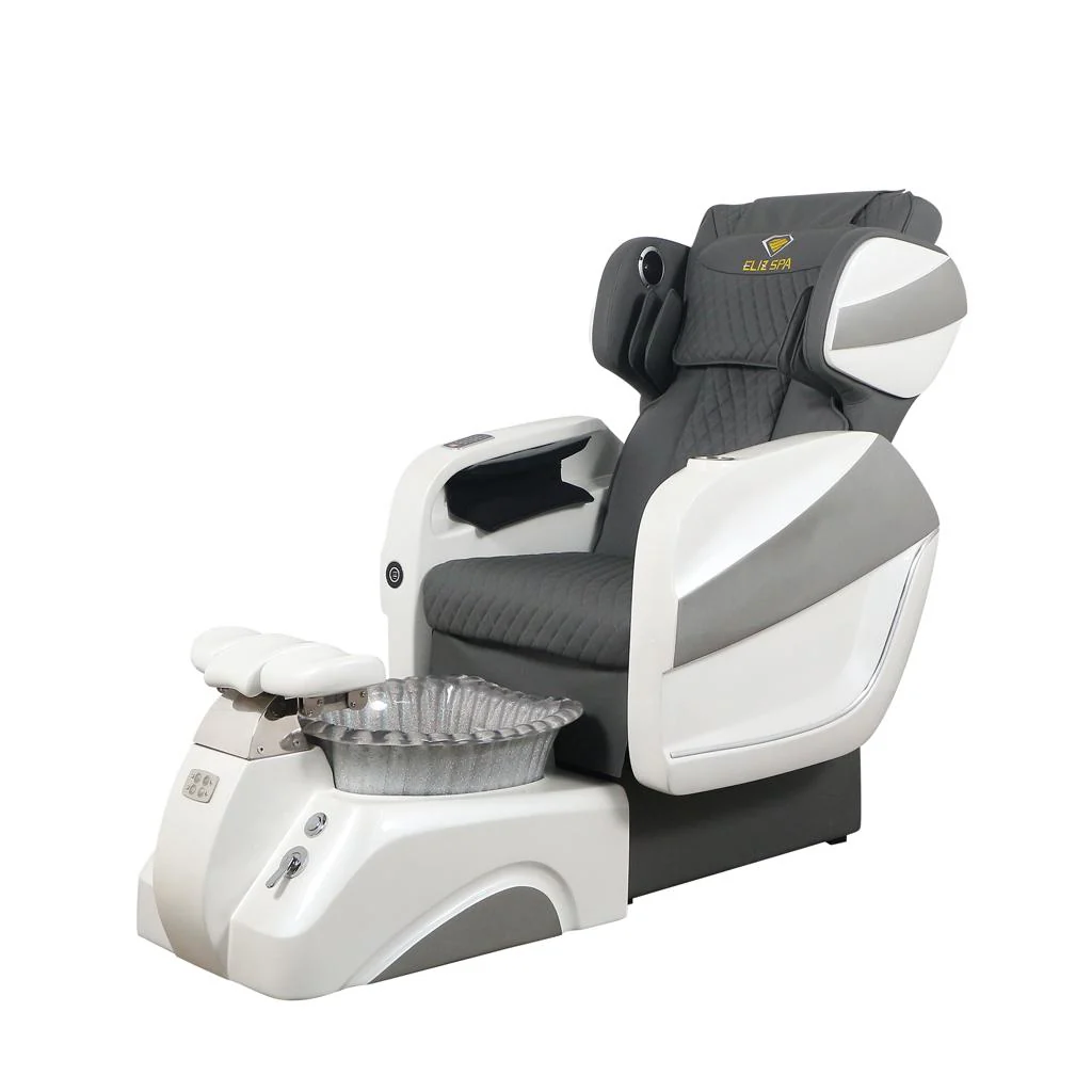 Pedicure Spa Chair - Titus (White | Grey | White) - Image 3