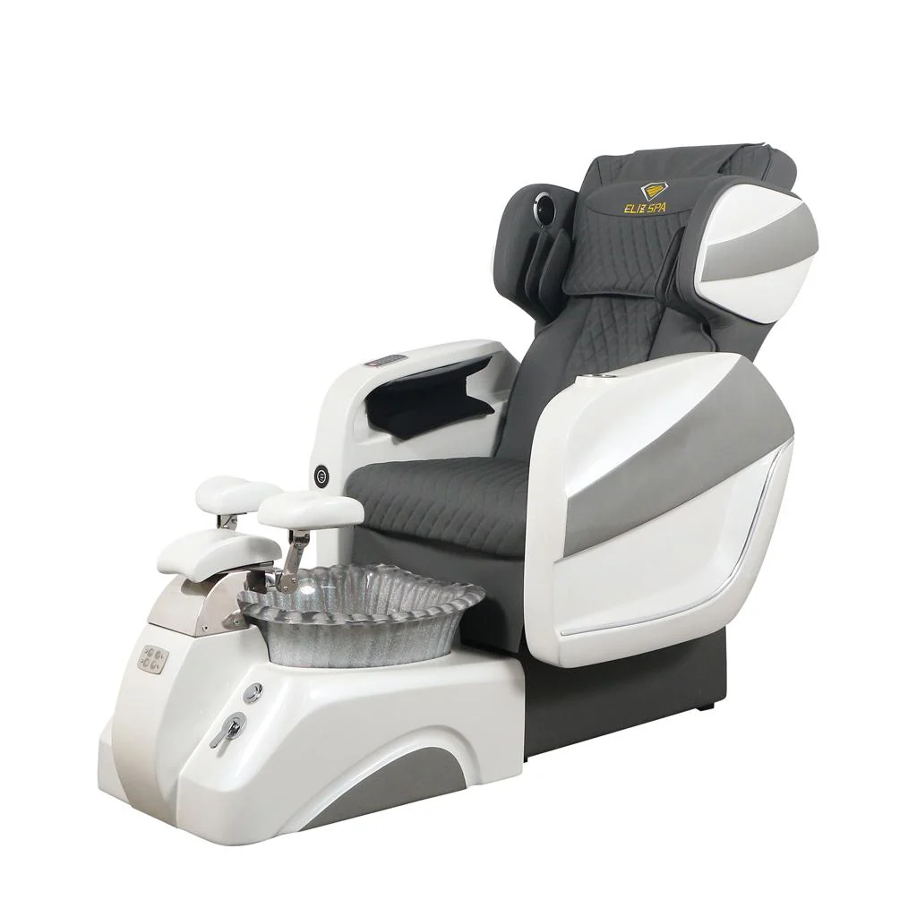 Pedicure Spa Chair - Titus (White | Grey | White) - Image 4