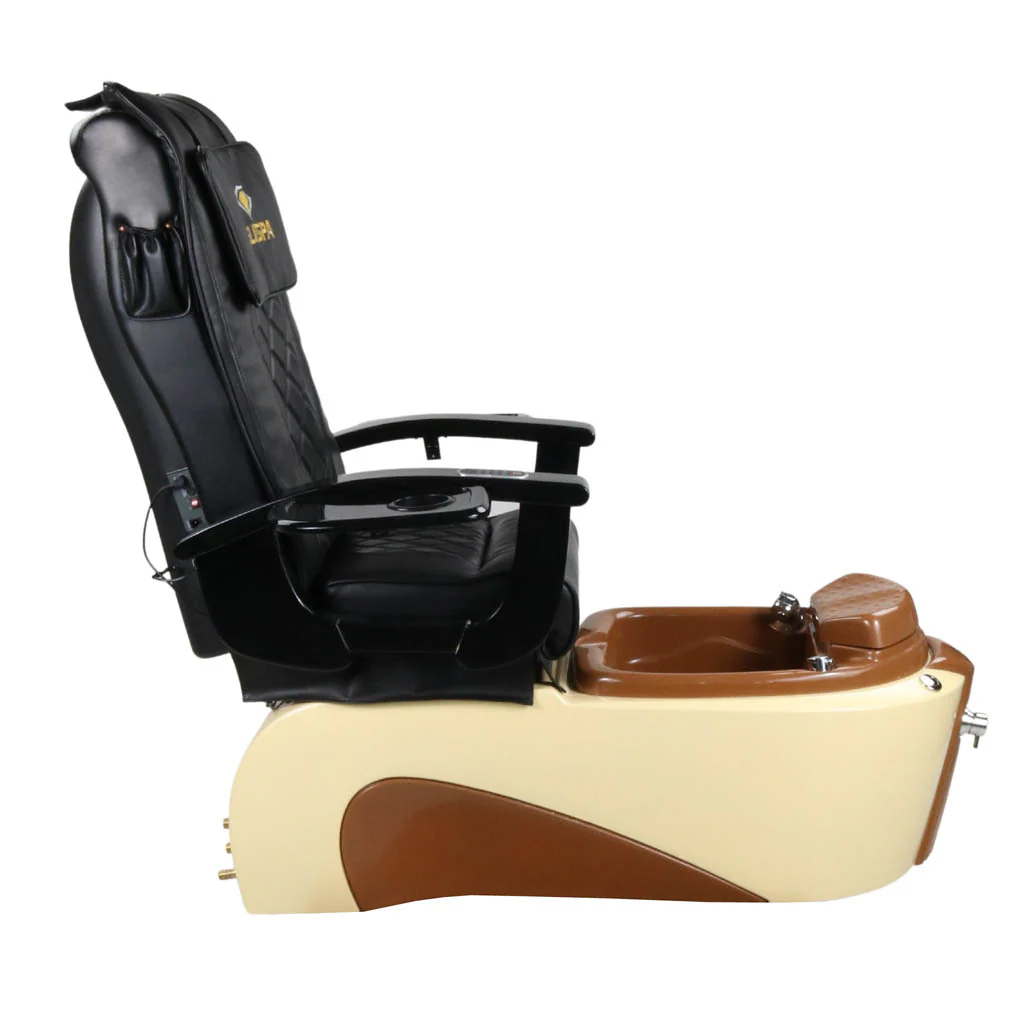 Pedicure Spa Chair - Toffee (Black | Black | Cream) - Image 4