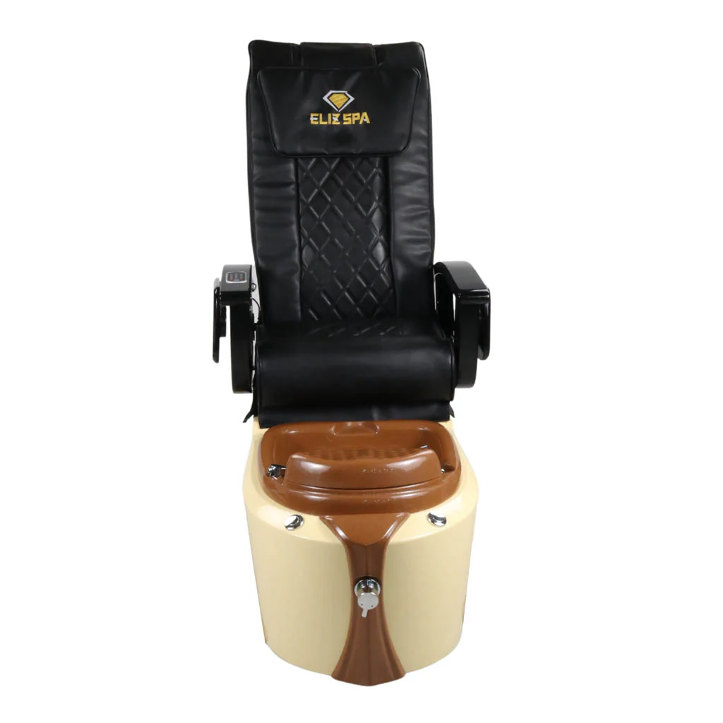 Pedicure Spa Chair - Toffee (Black | Black | Cream) - Image 5