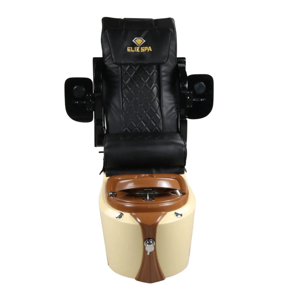 Pedicure Spa Chair - Toffee (Black | Black | Cream) - Image 7