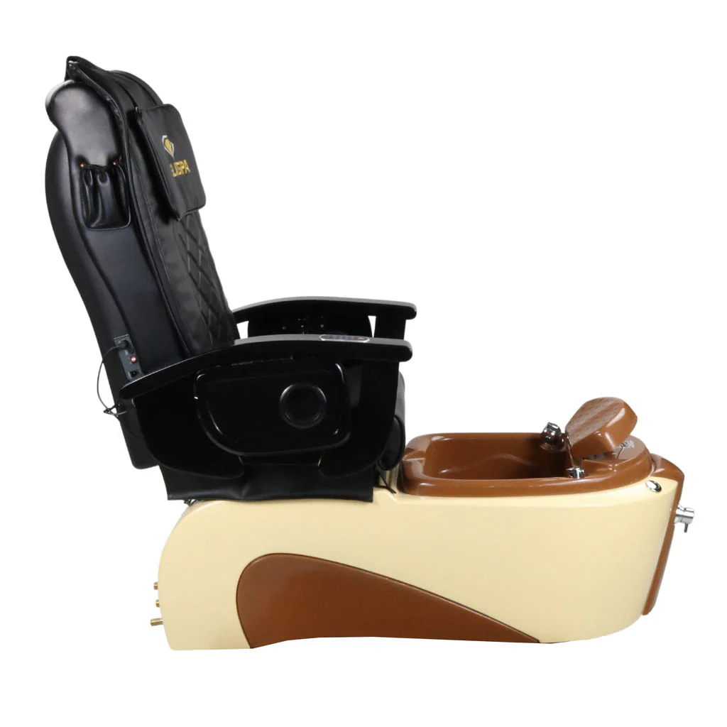 Pedicure Spa Chair - Toffee (Black | Black | Cream) - Image 8