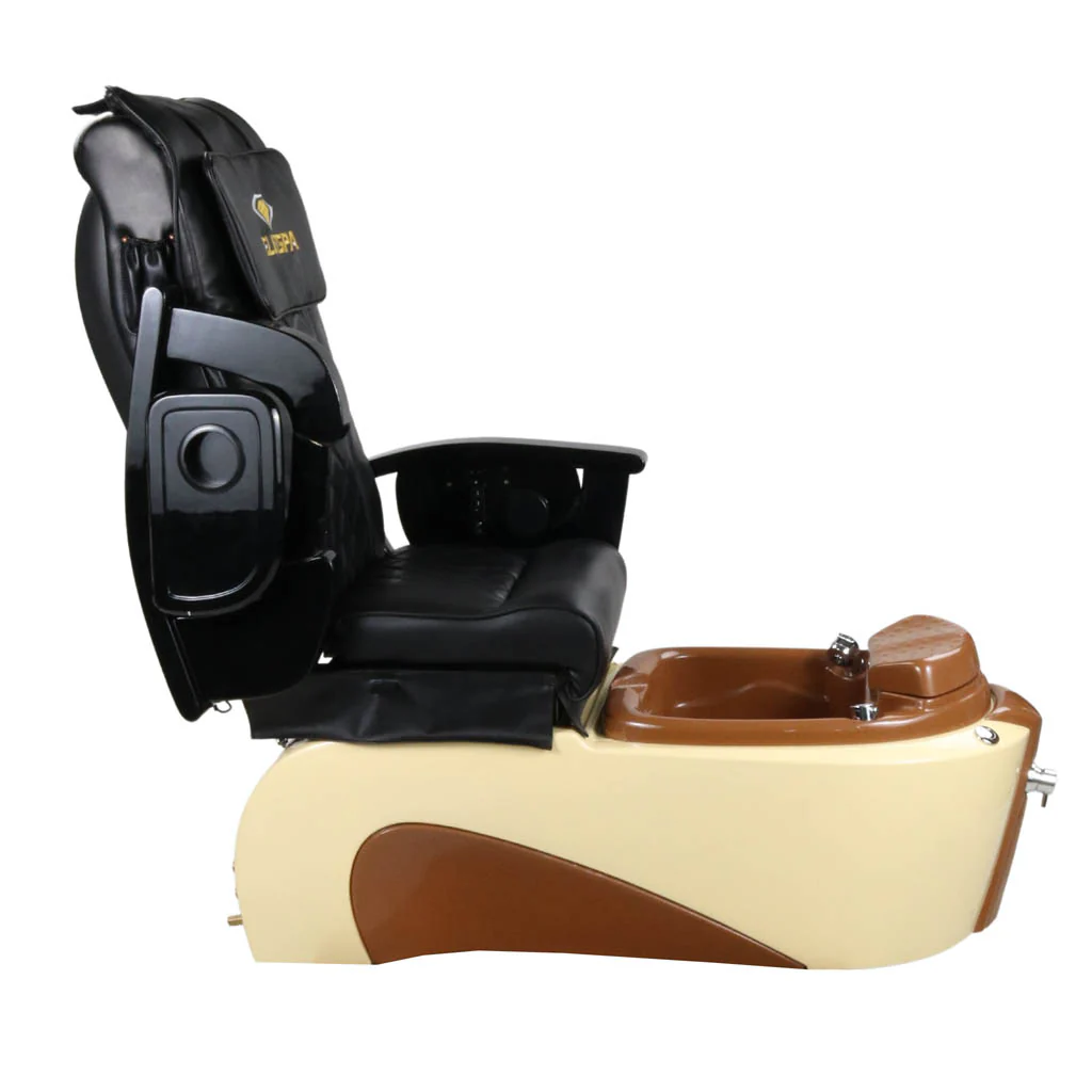 Pedicure Spa Chair - Toffee (Black | Black | Cream) - Image 9