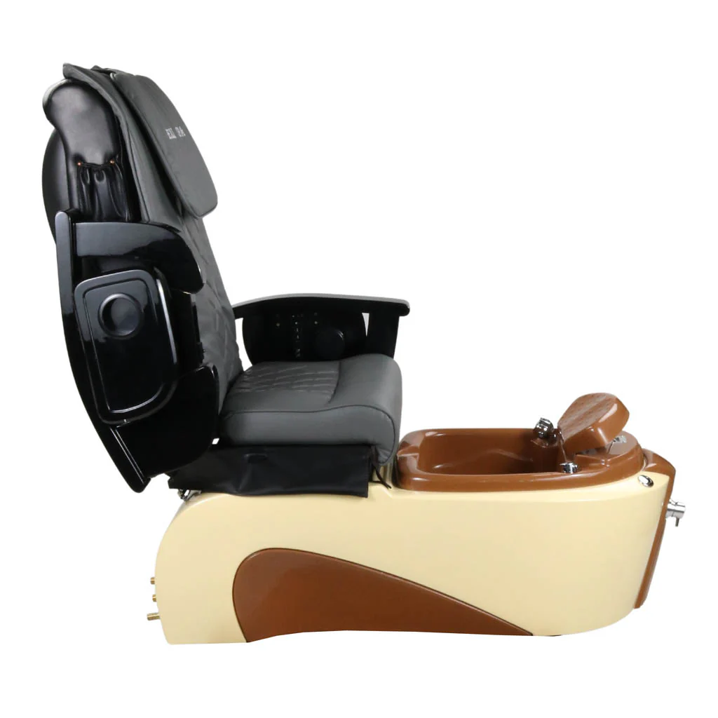 Pedicure Spa Chair - Toffee (Black | Grey | Cream) - Image 9
