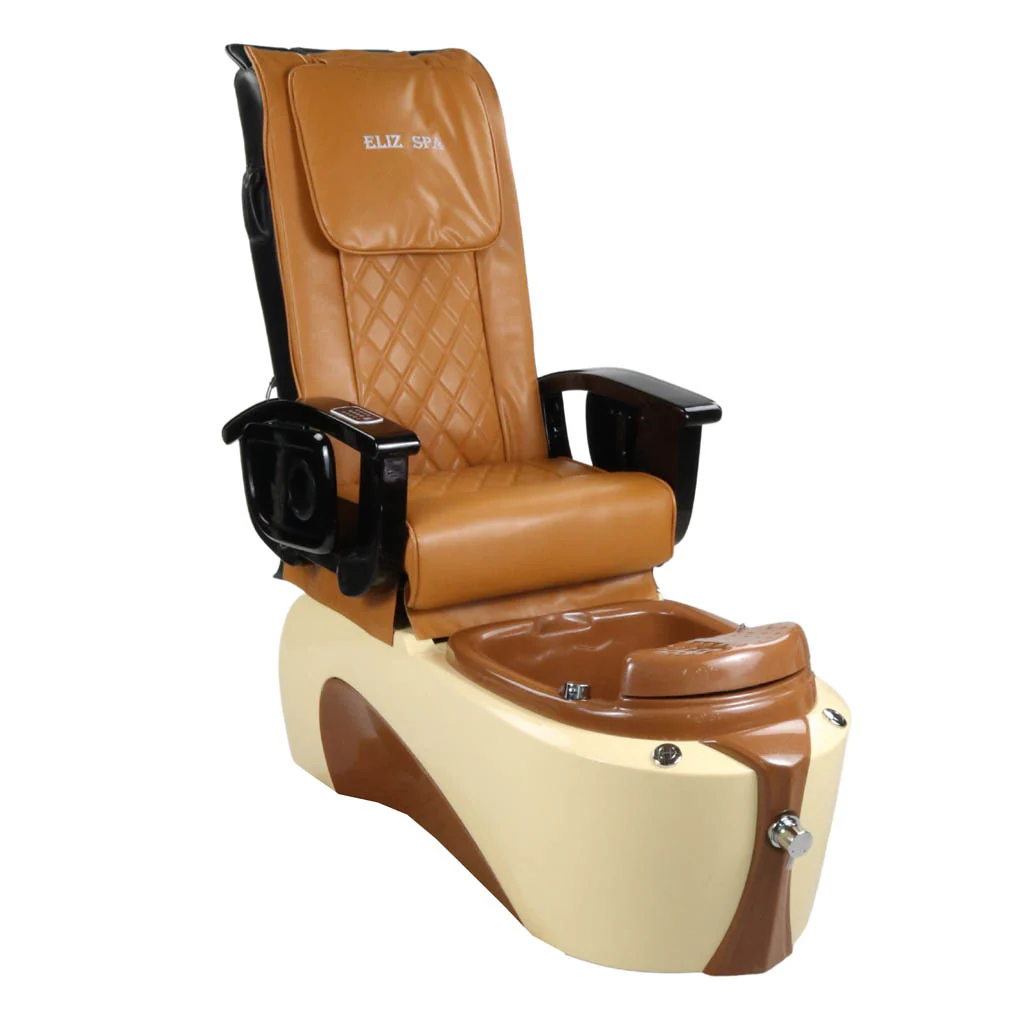 Pedicure Spa Chair - Toffee (Black | Mustard | Cream) - Image 3