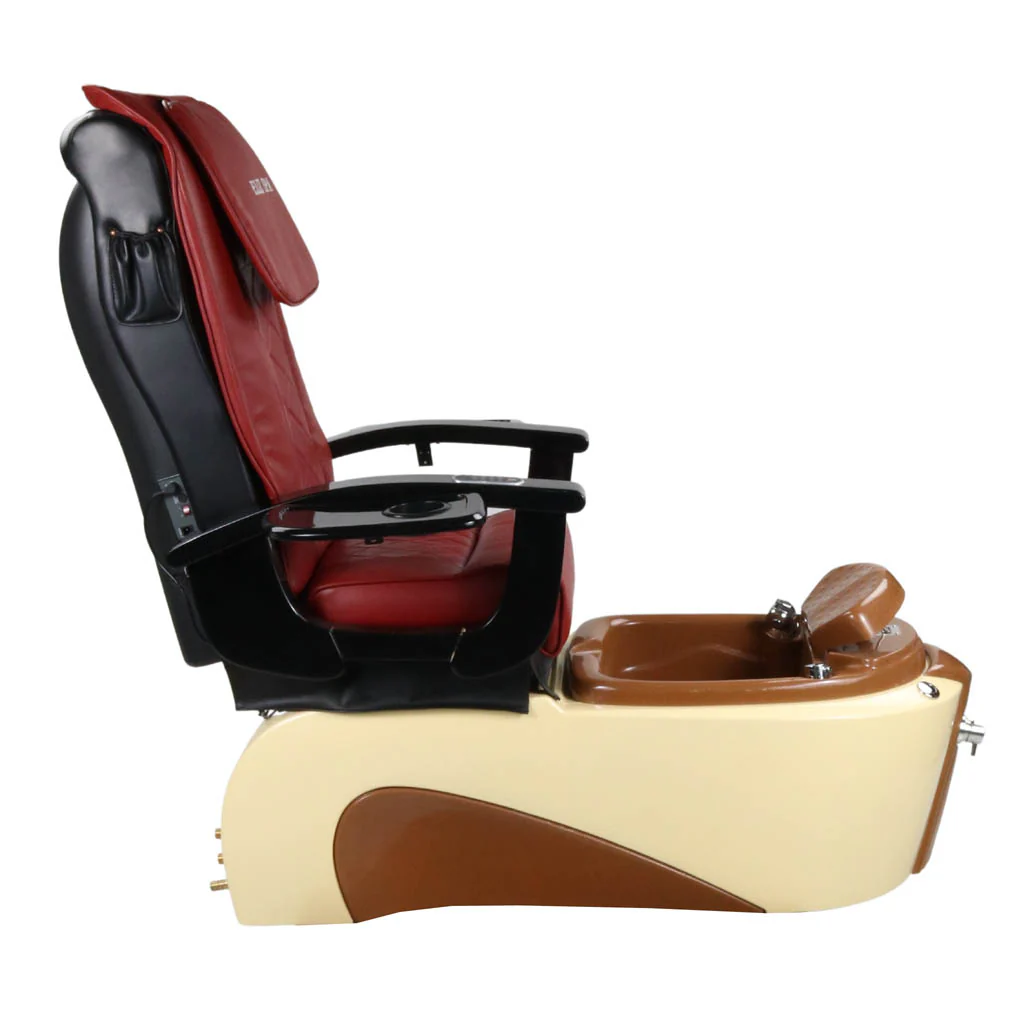 Pedicure Spa Chair - Toffee (Black | Red | Cream) - Image 3