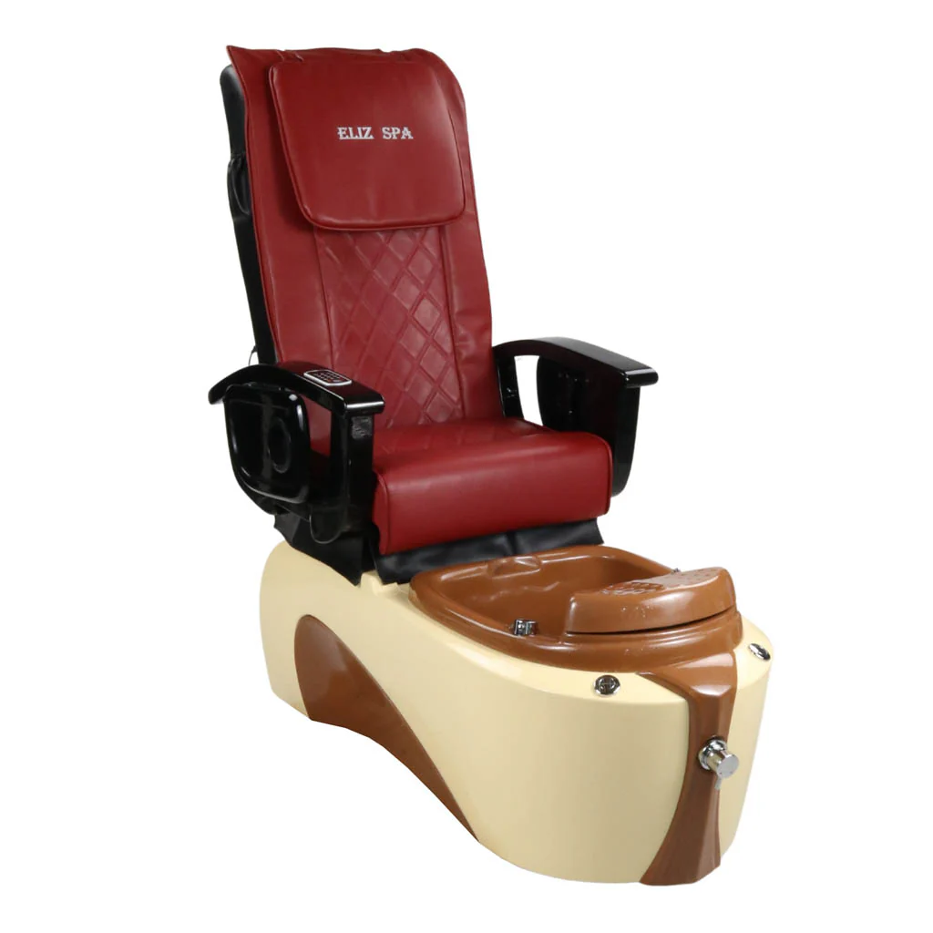 Pedicure Spa Chair - Toffee (Black | Red | Cream) - Image 4