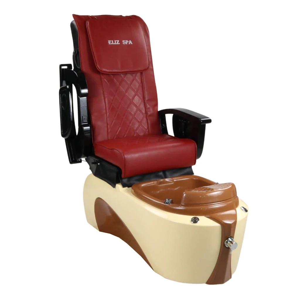 Pedicure Spa Chair - Toffee (Black | Red | Cream) - Image 5