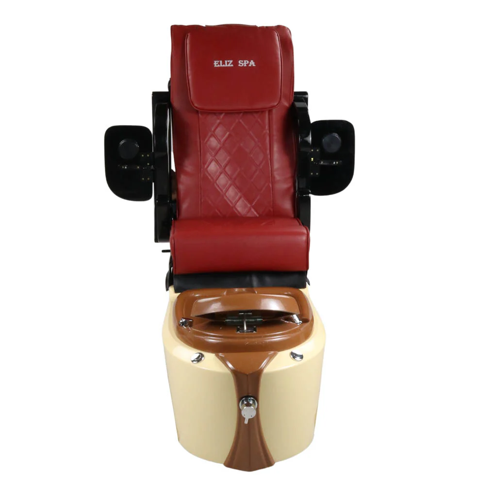 Pedicure Spa Chair - Toffee (Black | Red | Cream) - Image 6
