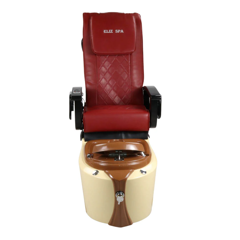 Pedicure Spa Chair - Toffee (Black | Red | Cream) - Image 7
