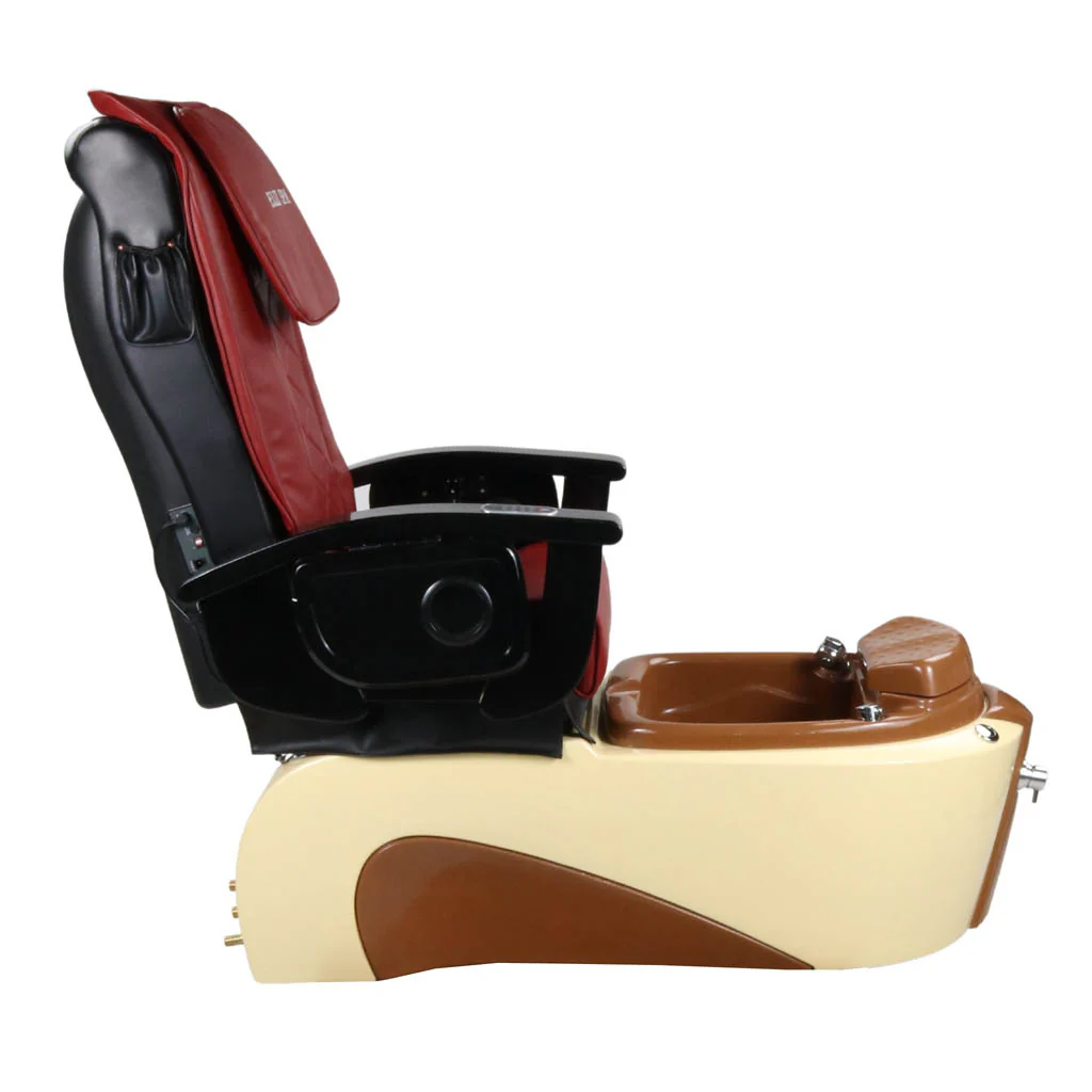Pedicure Spa Chair - Toffee (Black | Red | Cream) - Image 8
