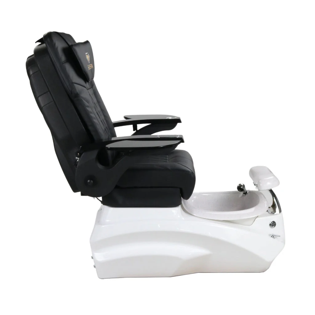 Pedicure Spa Chair - Zeta (Black | Black | White) - Image 3